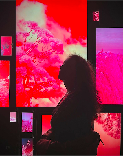 installazione artistica donna in ombra gamec bergamo